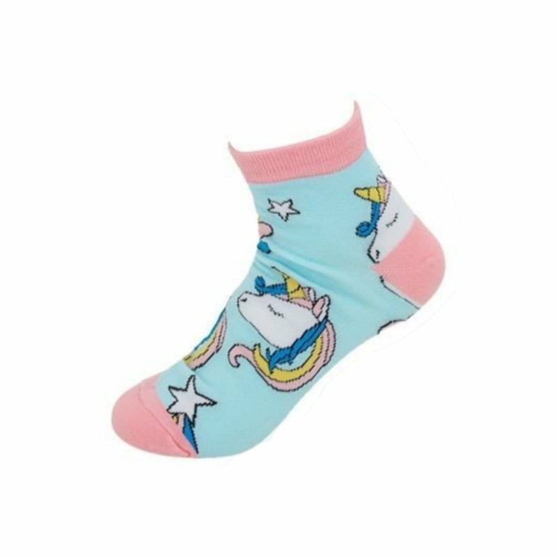 Kinder Crazy Socks » Bunte Kindersocken » Kinderstrümpfe » Füßlinge » Kinder Socken Größe 30-33 und 34-37 - 30-33 / Einhorn B