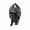 Winter Damen Schal » Winterschal High Volume » Damenschal Lurex » Fransenschal mit Drachenhaut Optik - Rosa/Schwarz