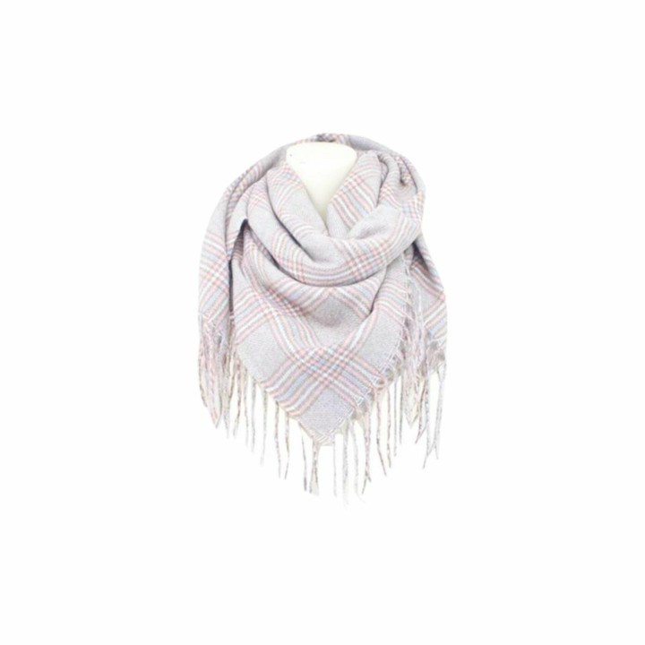 Winter Damen Schal Cashmera » Fransenschal 105cm x 100cm » Winterschal I Damenschal Soft Tartan - Beige