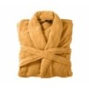 Bademantel flauschig » Saunamantel in Teddy-Plüsch Qualität » leichter/dünner Morgenmantel 100 cm lang » unisex - Curry