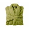 Bademantel flauschig » Saunamantel in Teddy-Plüsch Qualität » leichter/dünner Morgenmantel 100 cm lang » unisex - Olivgrün
