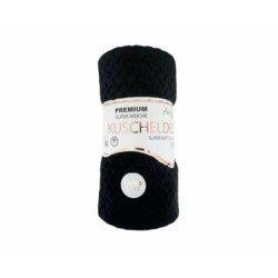 Günstige Jacquard Wohndecke » Kuscheldecke 150x200cm » Couchdecke leichter Flanell » Tagesdecke - Schwarz