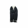 Fransenschal » Winterschal 175 x 70 cm » glänzender Winter Schal » Schal mit schwarzen Fransen - Schwarz
