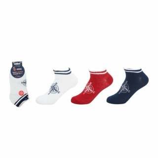 Kinder Sneaker 3er Pack » Socken Maritim Style » 3 Paar Kindersocken » Wollsocken - Kompass / 35-38