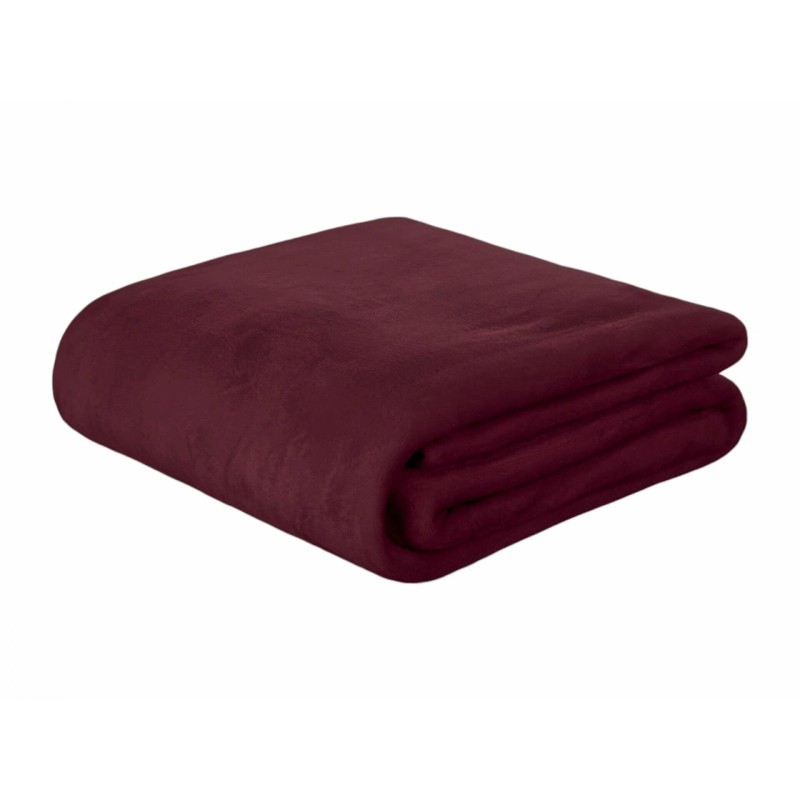 Couchdecke XL » Kuscheldecke 150 x 200 cm » hochwertige Flanelldecke » Microfaser Wohndecke » Tagesdecke Flanell - Weinrot