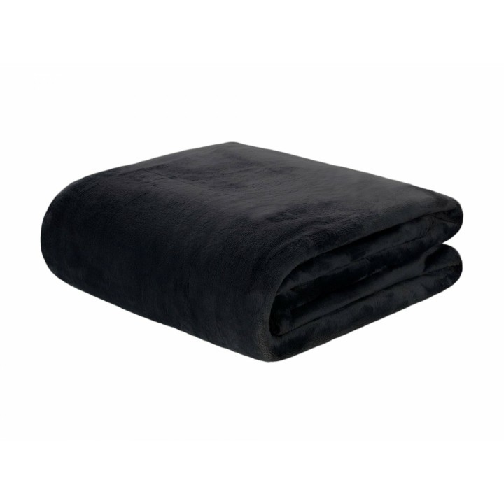 Couchdecke XL » Kuscheldecke 150 x 200 cm » hochwertige Flanelldecke » Microfaser Wohndecke » Tagesdecke Flanell - Schwarz