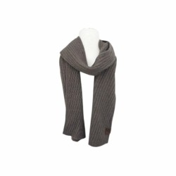 Herren Schal Alpaka Touch » Gerippter Herrenschal mit Wendeoptik » Winter Halstuch Doppelseitig » Strickschal 180x21cm - Taup
