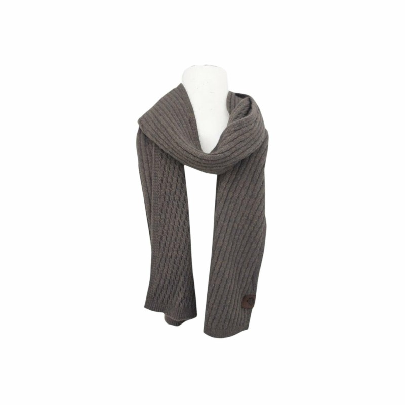 Herren Schal Alpaka Touch » Gerippter Herrenschal mit Wendeoptik » Winter Halstuch Doppelseitig » Strickschal 180x21cm - Taup