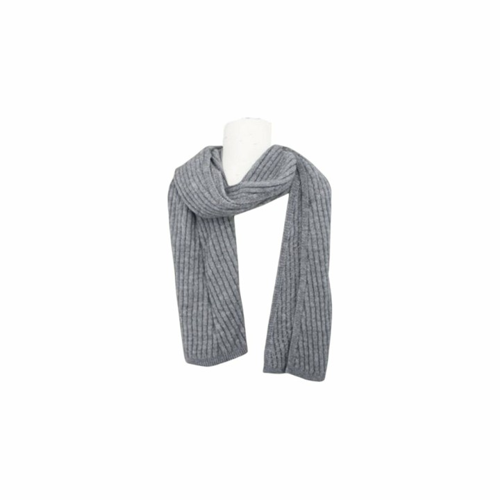 Herren Schal Alpaka Touch » Gerippter Herrenschal mit Wendeoptik » Winter Halstuch Doppelseitig » Strickschal 180x21cm - Hell