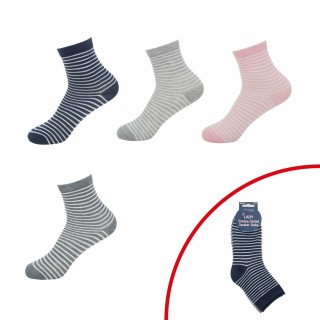 Damen Socken Set » 4 Paar Ringelsocken » 4er Pack Strümpfe 3/4 lang mit Streifen » geringelte Damensocken - 39-42