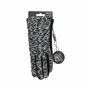 Winter Damen Handschuhe Bouclé » günstige Fingerhandschuhe » Winterhandschuhe mit Smartphone Touch-Funktion - Weiß/Schwarz