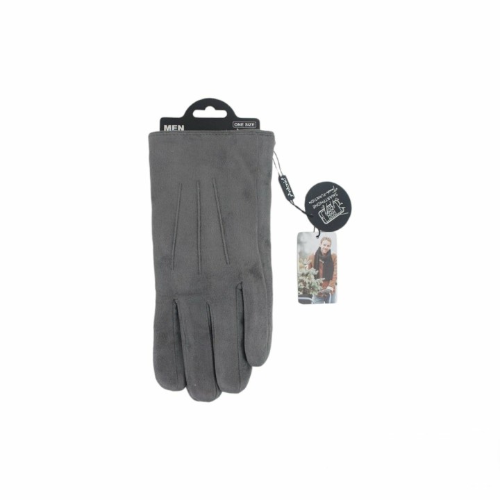 Herren Winter Handschuhe » gefütterte Handschuhe » Winterhandschuhe mit Teddy Fütterung » Suede mit Linien » Fingerhandschuhe