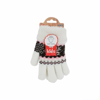 Kinder Winter Handschuhe » Fingerhandschuhe Norweger Stern » Strickhandschuhe warm gefütterte » Soft Teddy Kinderhandschuhe -