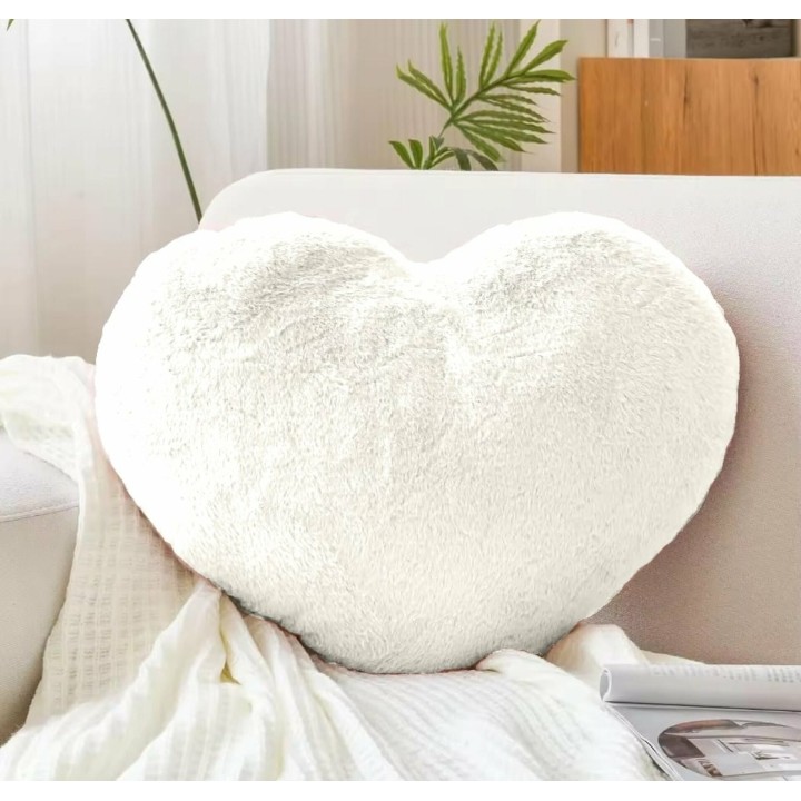 Lavendel Wärmekissen » Körnerkissen » Heizkissen für die Mikrowelle » Herzkissen 25 x 20 cm mit Lavendel Duft - Weiß