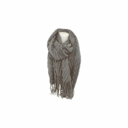 Winter Damen Schal » Fransenschal 220 x 72 cm » Damenschal in Faltenoptik » Winterschal Soft Cashmera Plissee - Hellbraun-Gra