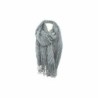 Winter Damen Schal » Fransenschal 220 x 72 cm » Damenschal in Faltenoptik » Winterschal Soft Cashmera Plissee - Grau