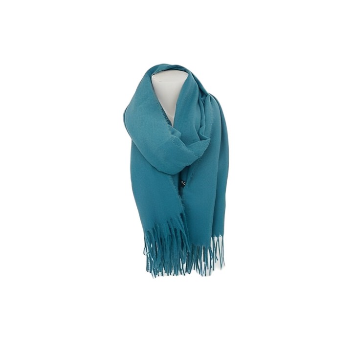 Damenschal Soft Cashmera » Fransenschal 180 x 70 cm » Winter Damen Schal » Herbst / Winter Schal - Blau