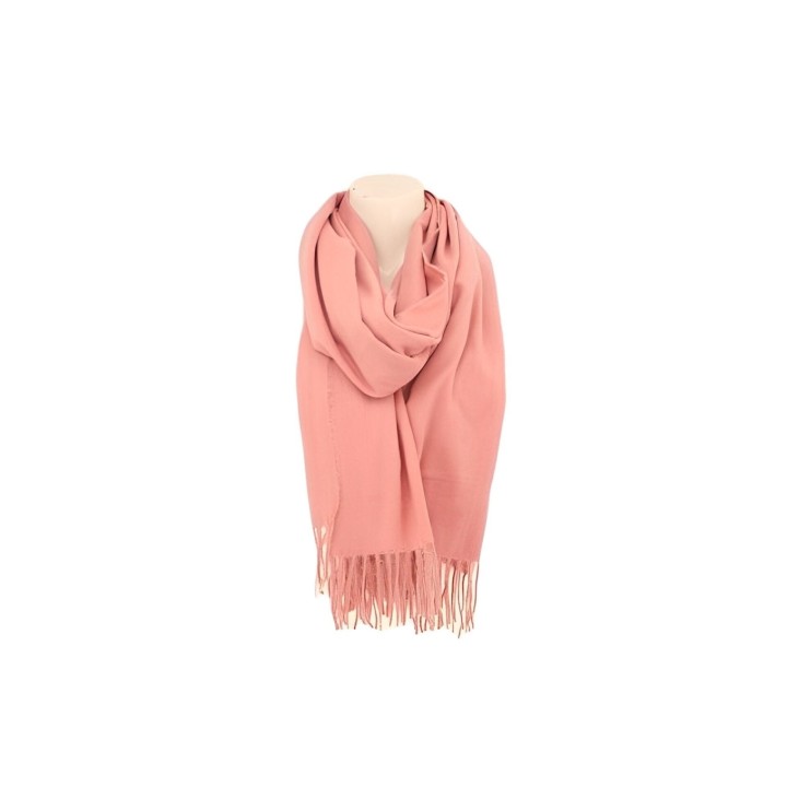 Damenschal Soft Cashmera » Fransenschal 180 x 70 cm » Winter Damen Schal » Herbst / Winter Schal - Rosa