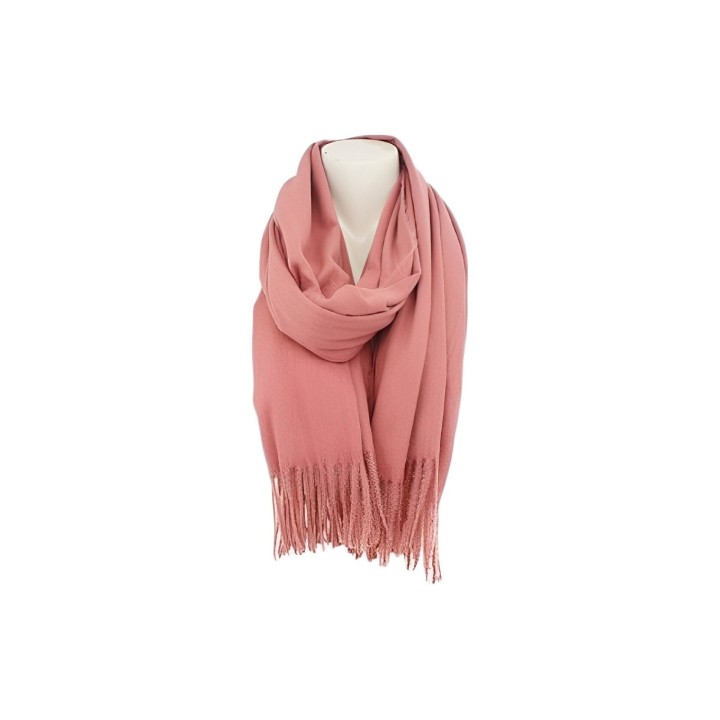 Damenschal Soft Cashmera » Fransenschal 180 x 70 cm » Winter Damen Schal » Herbst / Winter Schal - Helles Rostrot