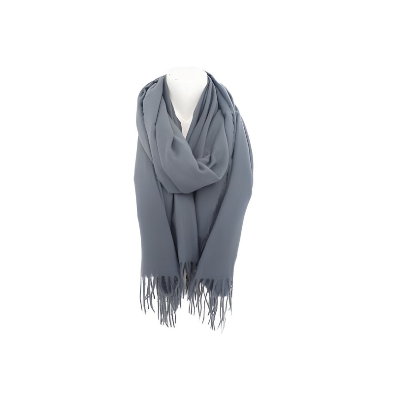 Damenschal Soft Cashmera » Fransenschal 180 x 70 cm » Winter Damen Schal » Herbst / Winter Schal - Dunkelgrau