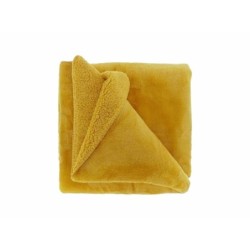 Teddy-Decke 150 x 200 cm » Kuscheldecke 'Torvah' » Wohndecke strahlend gelb » Couchdecke Teddy Fleece