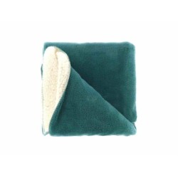 Kuscheldecke 130x180cm » Couchdecke Teddy-Stoff » Wohndecke 'Tommie' mit Wendeoptik - Türkis
