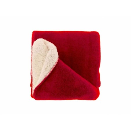 Kuscheldecke 130x180cm » Couchdecke Teddy-Stoff » Wohndecke 'Tommie' mit Wendeoptik - Rot