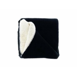 Kuscheldecke 130x180cm » Couchdecke Teddy-Stoff » Wohndecke 'Tommie' mit Wendeoptik - Schwarz