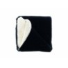 Kuscheldecke 130x180cm » Couchdecke Teddy-Stoff » Wohndecke 'Tommie' mit Wendeoptik - Schwarz