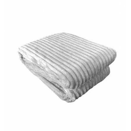 Kuscheldecke in Cord-Optik » Wohndecke 200x150cm » Tagesdecke mit Antipilling-Effekt » warme Couchdecke - Grau