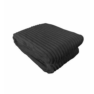 Kuscheldecke in Cord-Optik » Wohndecke 200x150cm » Tagesdecke mit Antipilling-Effekt » warme Couchdecke - Anthrazit