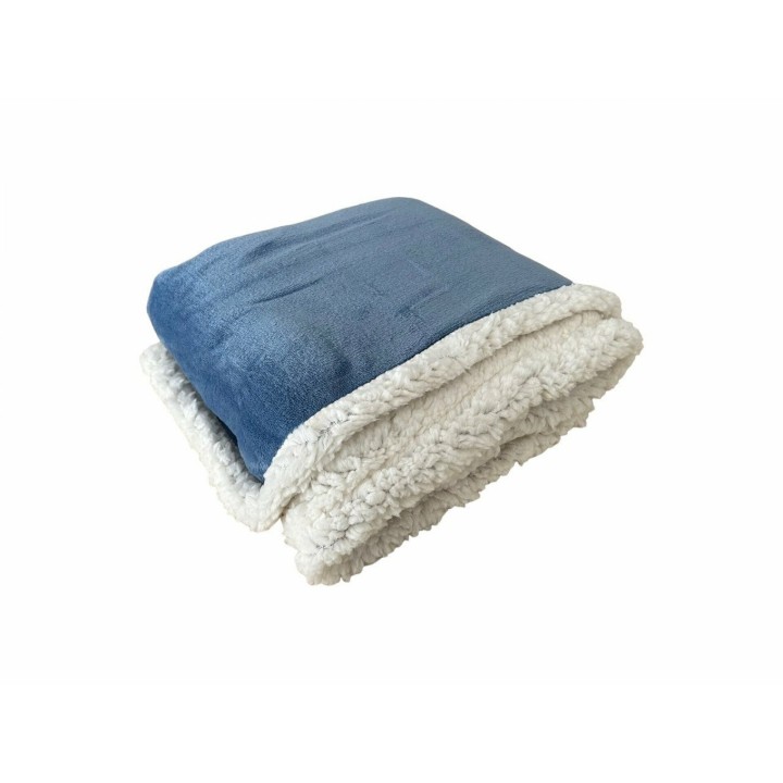 Baby Kuscheldecke in Teddy Plüsch Qualität » weiche Flanell Decke » 100x75cm für Kinder - Blau
