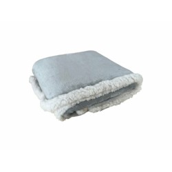 Baby Kuscheldecke in Teddy Plüsch Qualität » weiche Flanell Decke » 100x75cm für Kinder - Grau