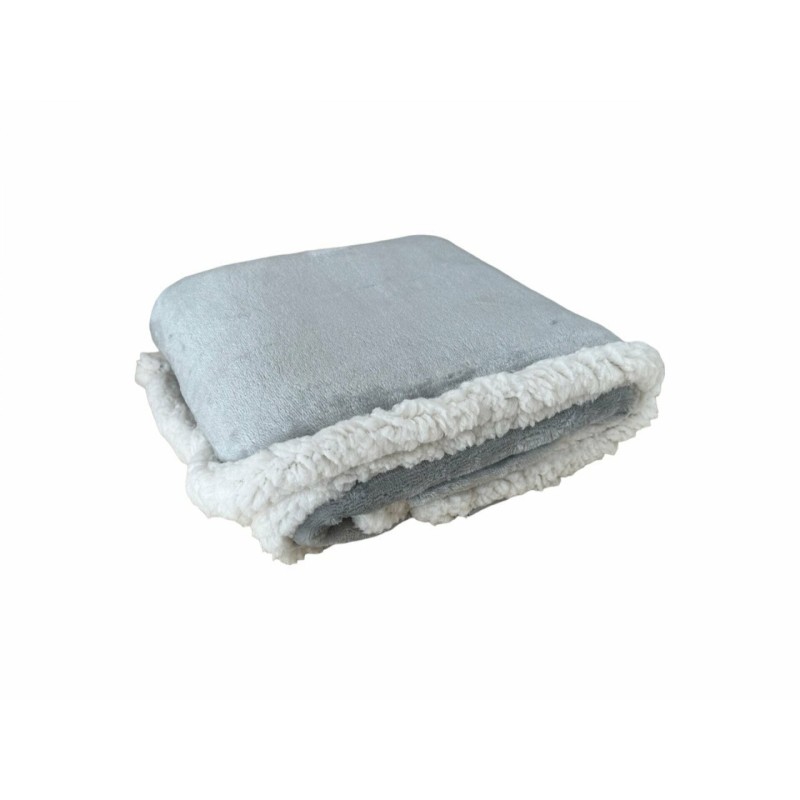 Baby Kuscheldecke in Teddy Plüsch Qualität » weiche Flanell Decke » 100x75cm für Kinder - Grau