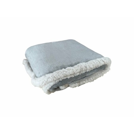 Baby Kuscheldecke in Teddy Plüsch Qualität » weiche Flanell Decke » 100x75cm für Kinder - Grau
