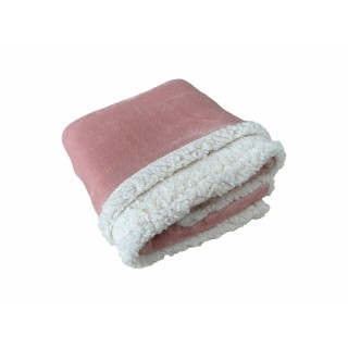 Baby Kuscheldecke in Teddy Plüsch Qualität » weiche Flanell Decke » 100x75cm für Kinder - Rosa