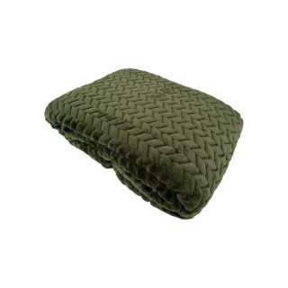Jacquard Kuscheldecke olivgrün » XL Flanell Wohndecke 200x180cm » Wohndecke » wärmende Tagesdecke 350 g/m²