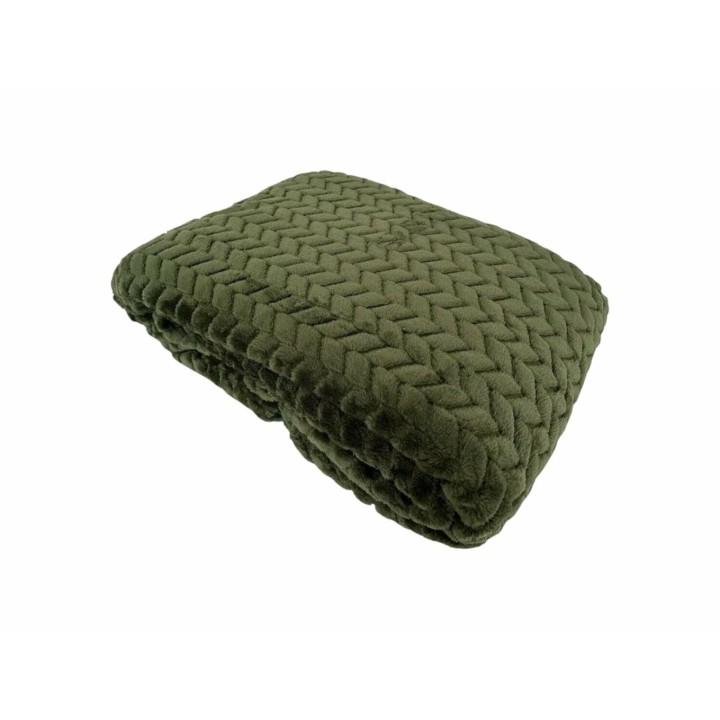 Jacquard Kuscheldecke olivgrün » XL Flanell Wohndecke 200x180cm » Wohndecke » wärmende Tagesdecke 350 g/m²