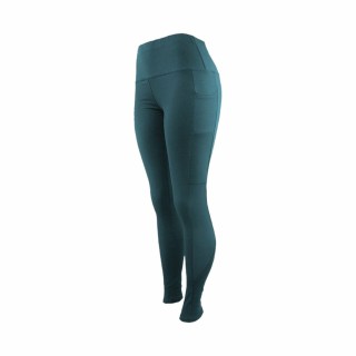 Yoga Hose Damen » Sport Leggings mit hoher Taille » Yogahose mit praktischer Tasche » Yogaleggins Formender Effekt - Türkis /