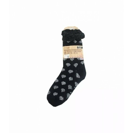 Hüttensocken » Kuschelsocken » Anti Rutsch Socke » Winter Hausschuhe » Strick Fleece in schwarz/weiß - Motiv 4