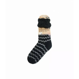 Hüttensocken » Kuschelsocken » Anti Rutsch Socke » Winter Hausschuhe » Strick Fleece in schwarz/weiß - Motiv 2