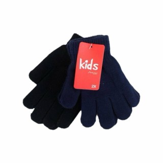 2er Pack Kinder Handschuhe » Doppelpack Kinderhandschuhe » Fingerhandschuhe in 2 Farben - Dunkelblau/Schwarz