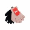 2er Pack Kinder Handschuhe » Doppelpack Kinderhandschuhe » Fingerhandschuhe in 2 Farben - Rosa/Schwarz