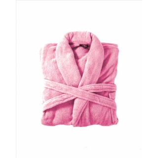 Bademantel flauschig » Saunamantel in Teddy-Plüsch Qualität » leichter/dünner Morgenmantel 100 cm lang » unisex - Rosa