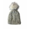 Günstige Strickmütze mit Glitzer » warme Wintermütze mit Fleece Innenfutter » Bommelmütze mit feinen Glitzerfäden - Beige