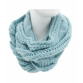 Loop Schal » Winter Damenschal » Strickschal » Damen Schal mit Strickmuster - Hellblau