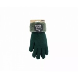 Gefütterte Damen Strickhandschuhe » Teddy Winterhandschuhe » Fingerhandschuhe Super Soft - Türkis