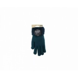 Gefütterte Damen Strickhandschuhe » Teddy Winterhandschuhe » Fingerhandschuhe Super Soft - Dunkelblau
