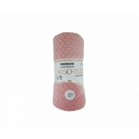 Günstige Jacquard Wohndecke » Kuscheldecke 150x200cm » Couchdecke leichter Flanell » Tagesdecke - Rosa