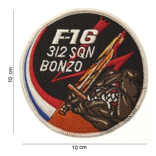 Aufnäher F-16 312 SQN Bonzo mehrfarbig 10 x 10 selbstklebend